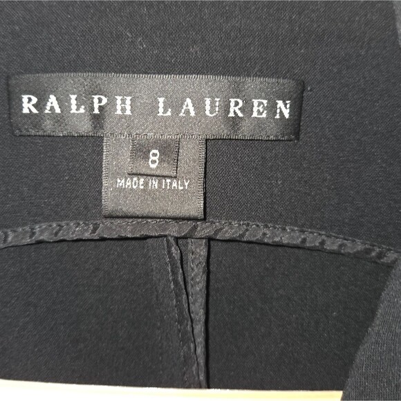 Ralph Lauren Black Label Black Crepe Wool Blend BlazerJacket Size 8 - Picture 7 of 15
